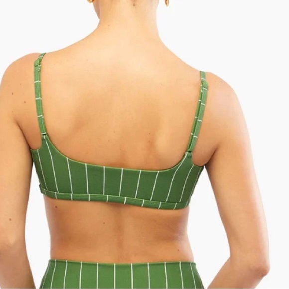 Weworewhat Cami Bra Top in Pinstripe Green/White NWT - Picture 2 of 5